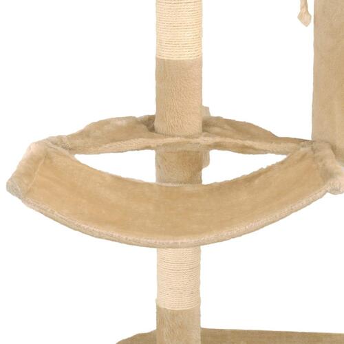 Kradsetræ med sisal-kradsestolper til katte vægmonteret 194 cm beige