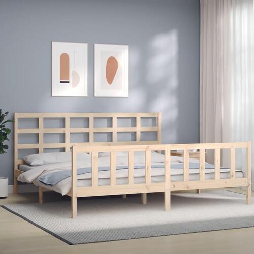 Sengeramme med sengegavl 180x200 cm massivt træ