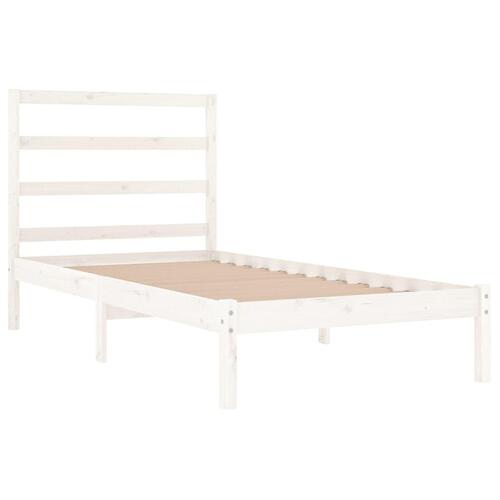 Sengeramme uden madras 90x200 cm massivt fyrretræ hvid