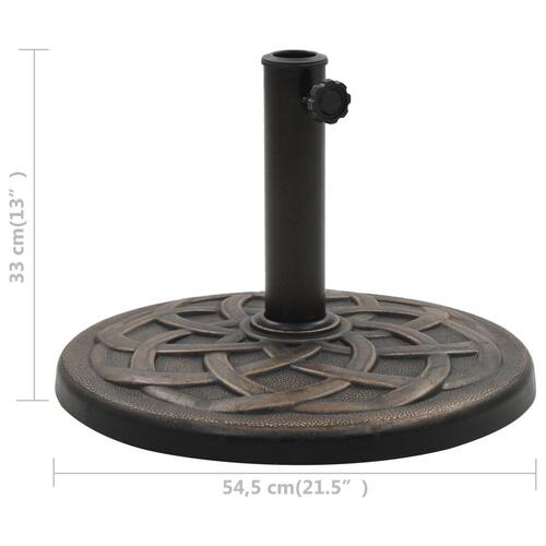 Parasolfod rund polyresin 19 kg bronzefarvet