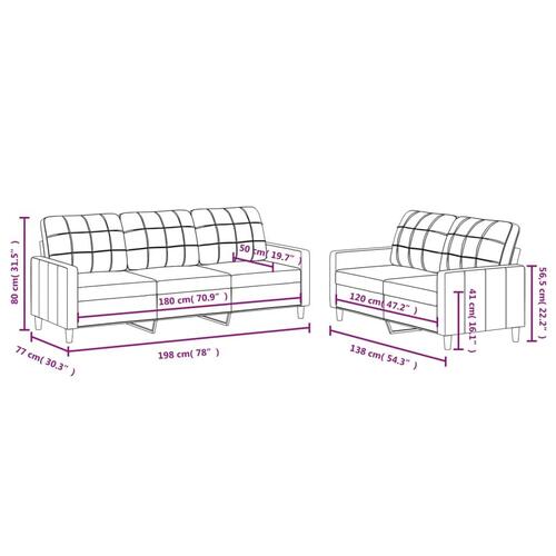 2 personers sofa med hynder stof cremefarvet