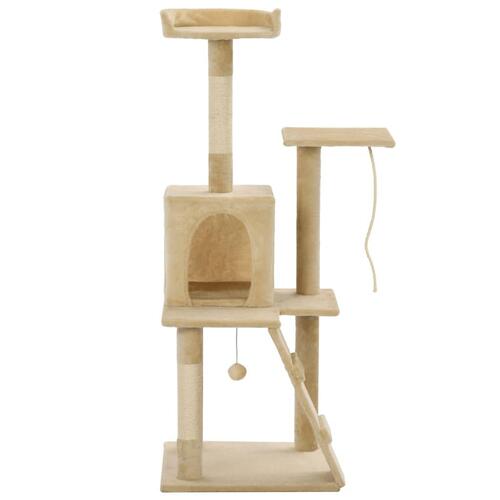 Kradsetræ til katte med sisal-kradsestolper 120 cm beige