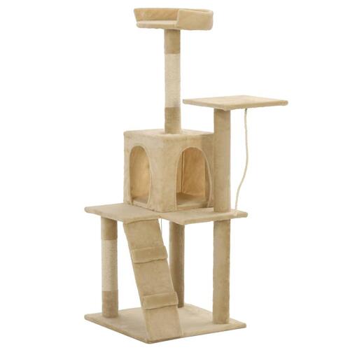 Kradsetræ til katte med sisal-kradsestolper 120 cm beige