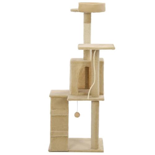 Kradsetræ til katte med sisal-kradsestolper 120 cm beige