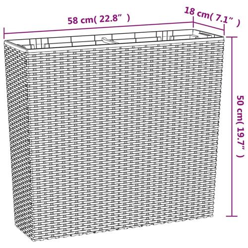 Plantekrukke 12/44 l udtagelig indsats PP rattanlook brun