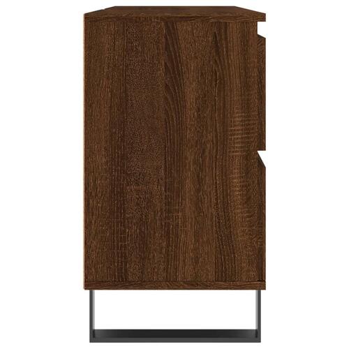 Badeværelsesskab 80x33x60 cm konstrueret træ brun egetræsfarve