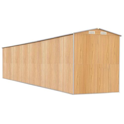 Haveskur 192x1021x223 cm galvaniseret stål lysebrun