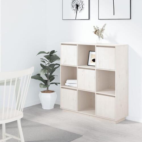 Højskab 110,5x35x117 cm massivt fyrretræ hvid