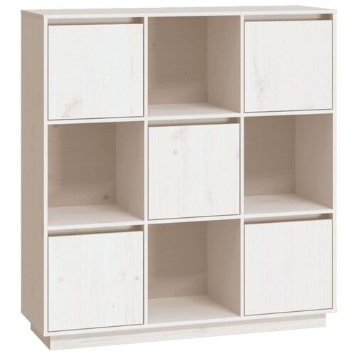 Højskab 110,5x35x117 cm massivt fyrretræ hvid