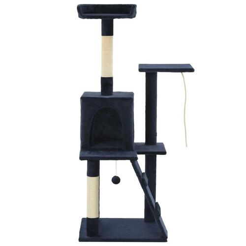 Kradsetræ til katte med sisal-kradsestolper 120 cm mørkeblå