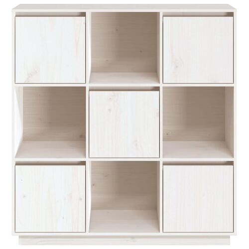 Højskab 110,5x35x117 cm massivt fyrretræ hvid