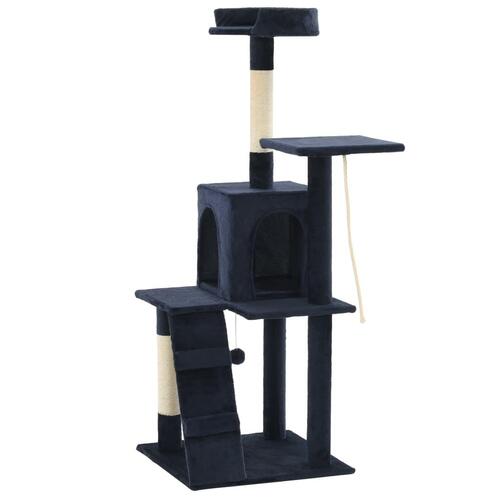 Kradsetræ til katte med sisal-kradsestolper 120 cm mørkeblå