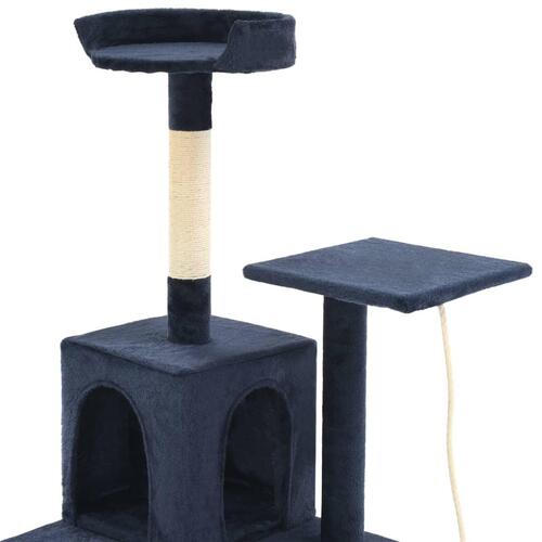 Kradsetræ til katte med sisal-kradsestolper 120 cm mørkeblå