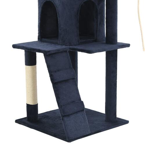 Kradsetræ til katte med sisal-kradsestolper 120 cm mørkeblå