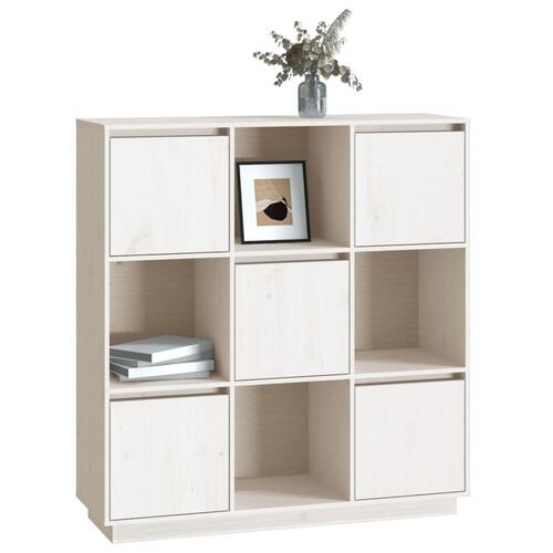 Højskab 110,5x35x117 cm massivt fyrretræ hvid