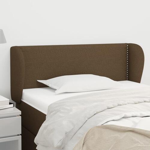 Sengegavl med kanter 83x23x78/88 cm stof mørkebrun