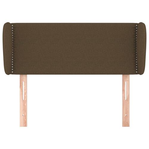 Sengegavl med kanter 83x23x78/88 cm stof mørkebrun