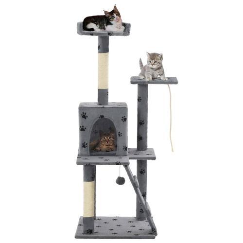 Kradsetræ til katte med sisal-kradsestolper 120 cm grå poteprint