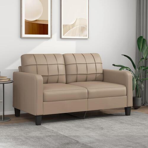 2-personers sofa 140 cm kunstlæder cappuccino