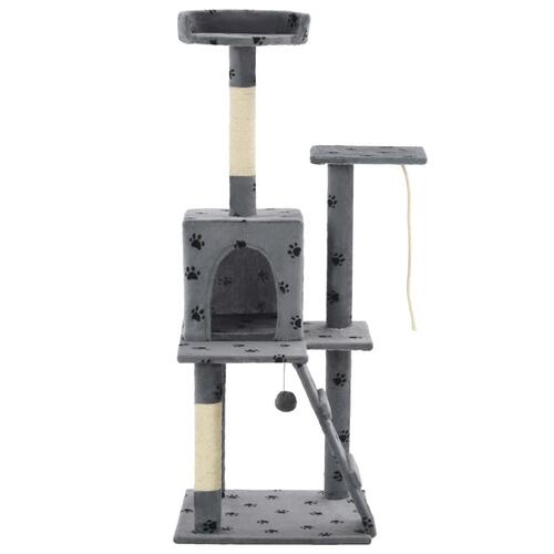 Kradsetræ til katte med sisal-kradsestolper 120 cm grå poteprint