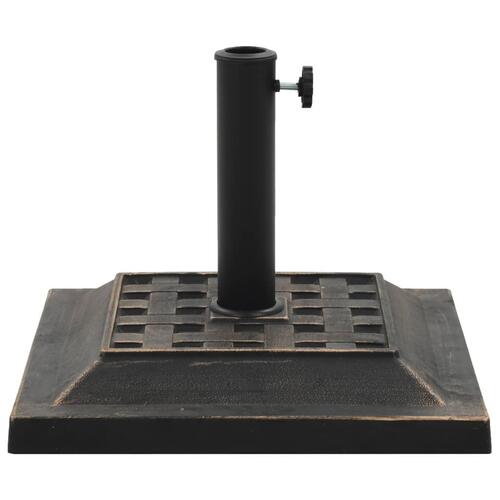 Parasolfod bronzefarvet firkantet 12 kg polyresin