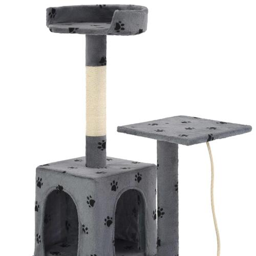 Kradsetræ til katte med sisal-kradsestolper 120 cm grå poteprint