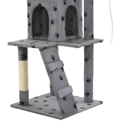 Kradsetræ til katte med sisal-kradsestolper 120 cm grå poteprint