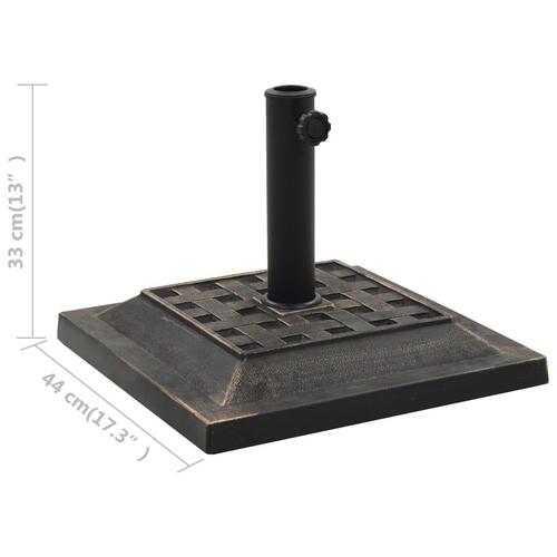 Parasolfod bronzefarvet firkantet 12 kg polyresin