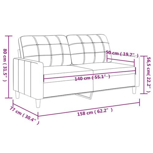 2-personers sofa 140 cm kunstlæder cappuccino