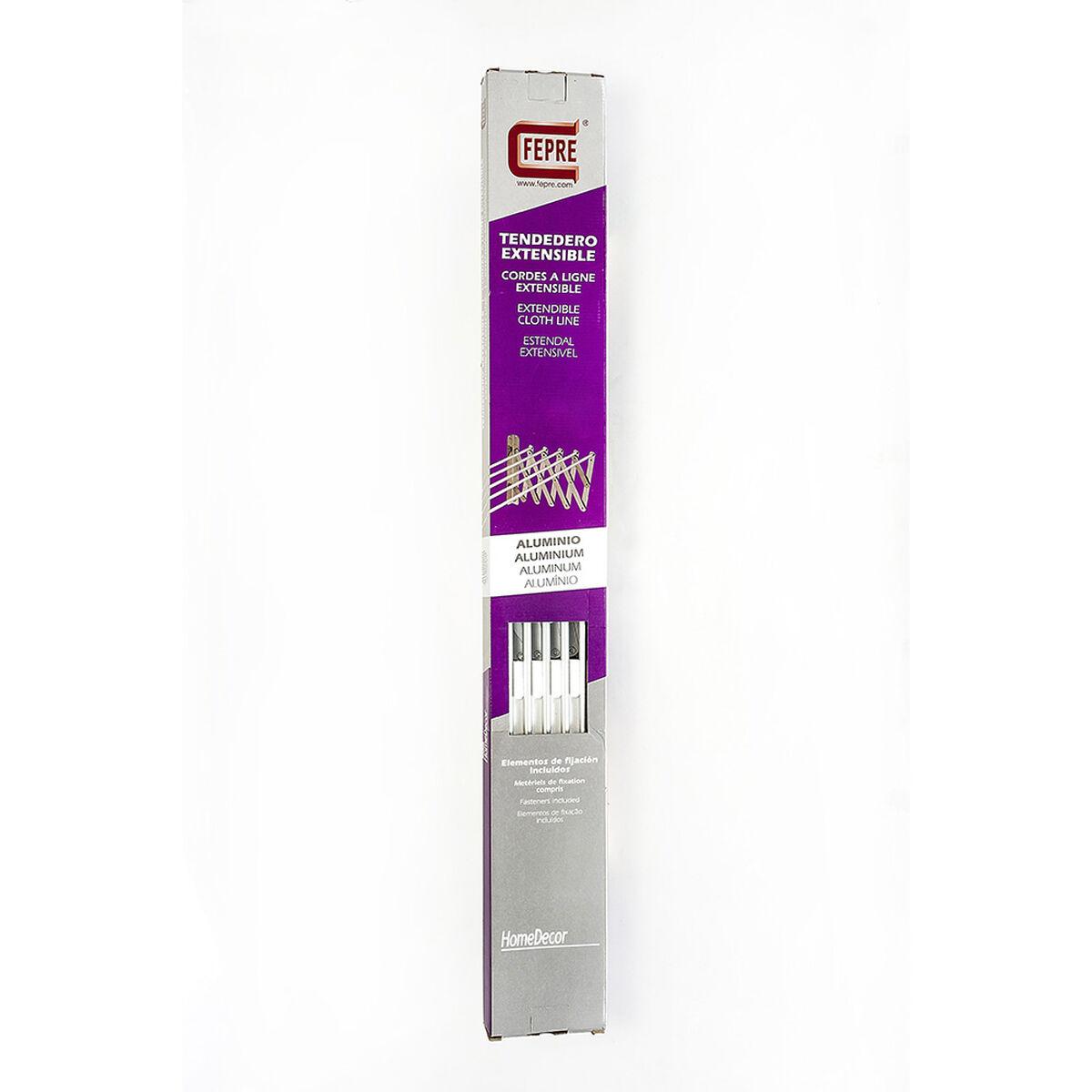 Indtrækkelig tørresnor i aluminium - vægmonteret, 5 snore (OUTLET A)