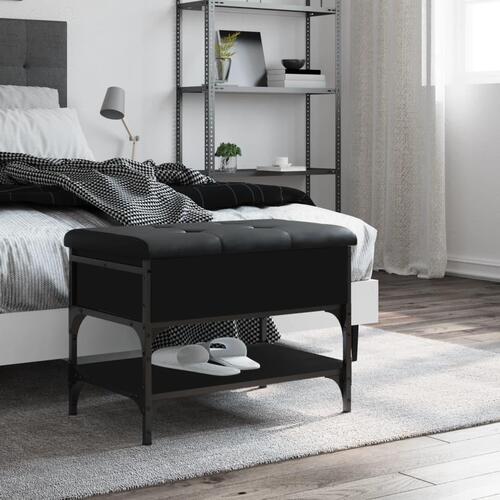 Skobænk 62x42x45 cm konstrueret træ sort