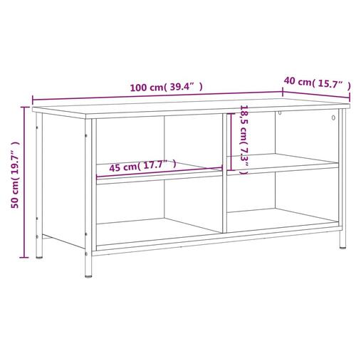 Tv-bord 100x40x50 cm konstrueret træ grå sonoma-eg
