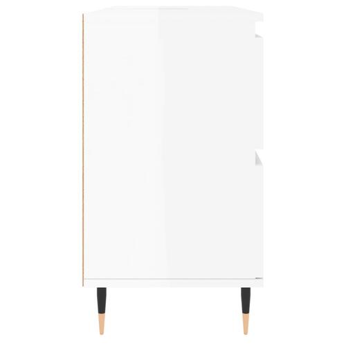 Badeværelsesskab 80x33x60 cm konstrueret træ hvid højglans