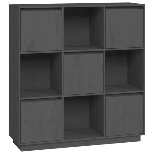 Højskab 110,5x35x117 cm massivt fyrretræ grå