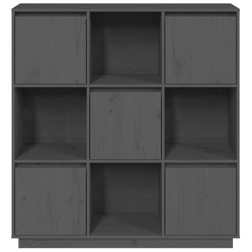 Højskab 110,5x35x117 cm massivt fyrretræ grå