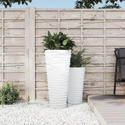 Plantekrukke 18/45 l udtagelig indsats rillet design hvid