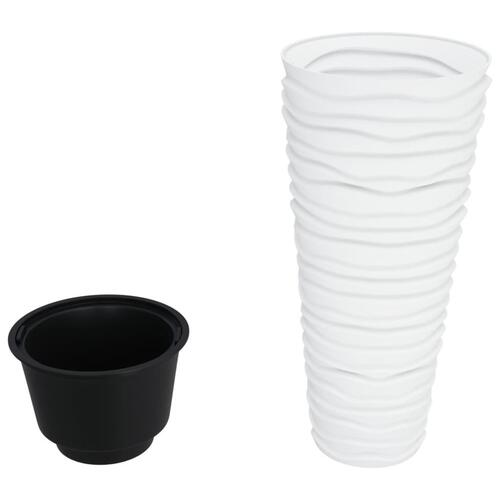 Plantekrukke 18/45 l udtagelig indsats rillet design hvid