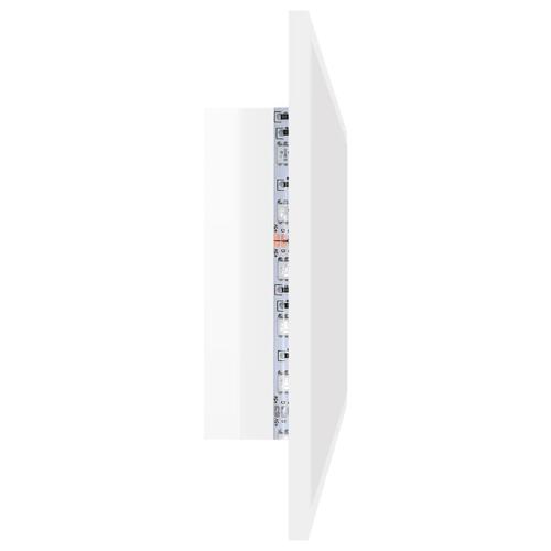 Badeværelsesspejl med LED-lys 100x8,5x37 cm akryl hvid højglans