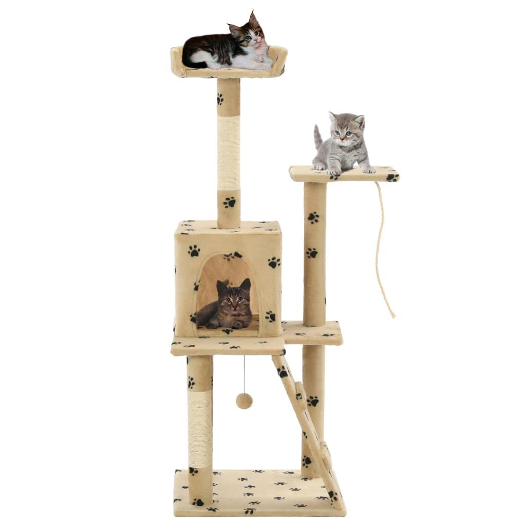 Kradsetræ til katte med sisal-kradsestolper 120 cm beige poteprint