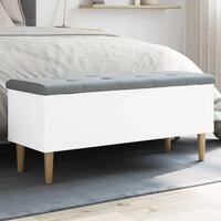 Opbevaringsbænk 102x42x46 cm konstrueret træ hvid