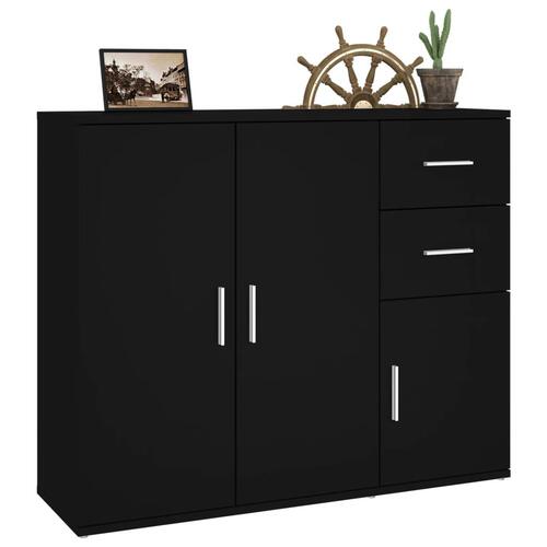 Skænk 91x29,5x75 cm konstrueret træ sort