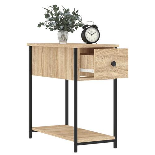 Sengebord 30x60x60 cm konstrueret træ sonoma-eg
