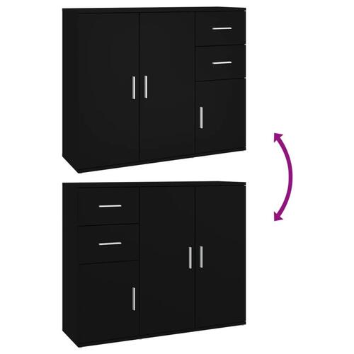 Skænk 91x29,5x75 cm konstrueret træ sort