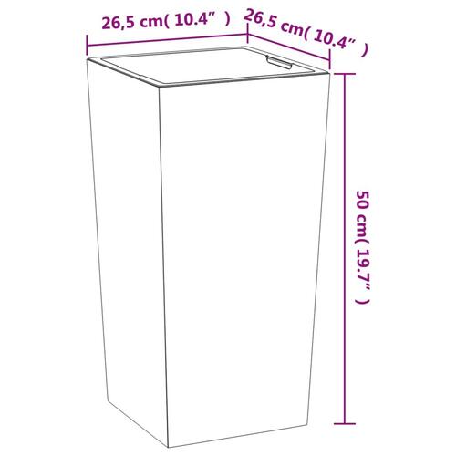 Plantekrukke 11/26,5 l udtagelig indsats PP betonlook antracit