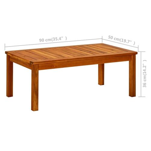 Sofabord til haven 90x50x36 cm massivt akacietræ
