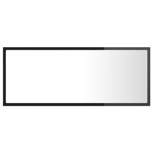 Badeværelsesspejl med LED-lys 100x8,5x37 cm akryl sort højglans