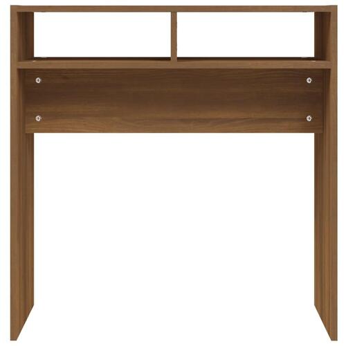Konsolbord 78x30x80 cm konstrueret træ brun egetræsfarve