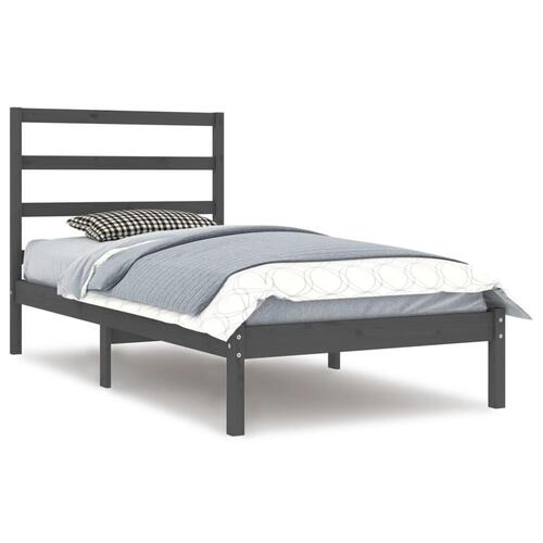 Sengeramme 100x200 cm massivt fyrretræ grå
