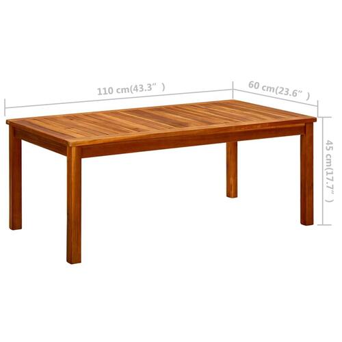 Sofabord til haven 110x60x45 cm massivt akacietræ
