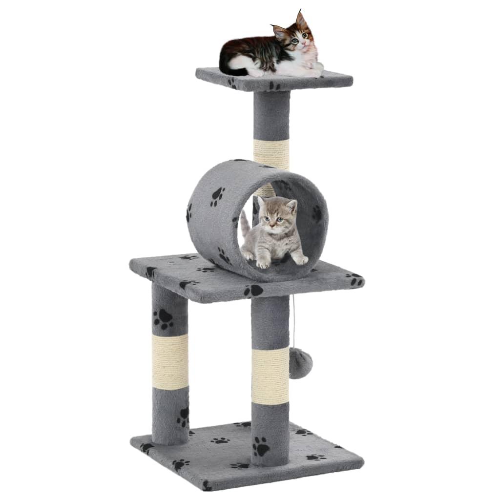 Kradsetræ til katte med sisal-kradsestolper 65 cm grå poteprint